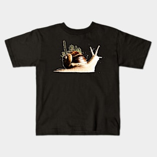 cactus on a snail Kids T-Shirt